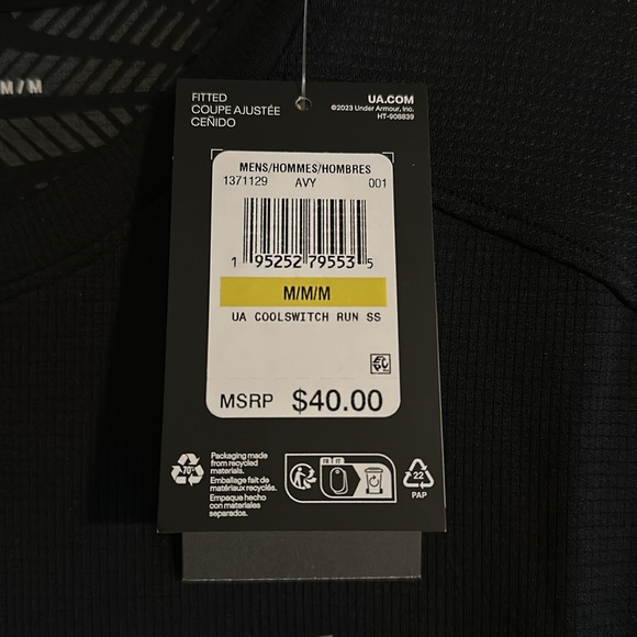 Under Armour Run Black Fitted Cool Switch Tshirt Medium - Picture 2 of 5